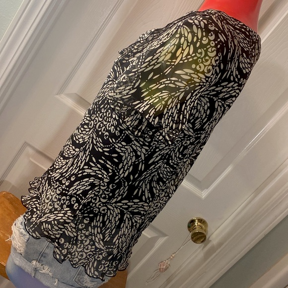 VINTAGE R&K ORIGINALS PETITE Black and white Top - Picture 6 of 13